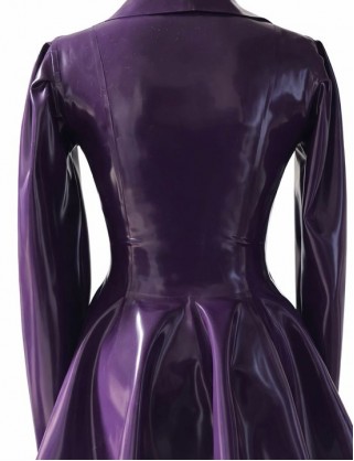 Latex Jacke mit Puffärmeln, Schalkragen & Volant-Schoesschen
